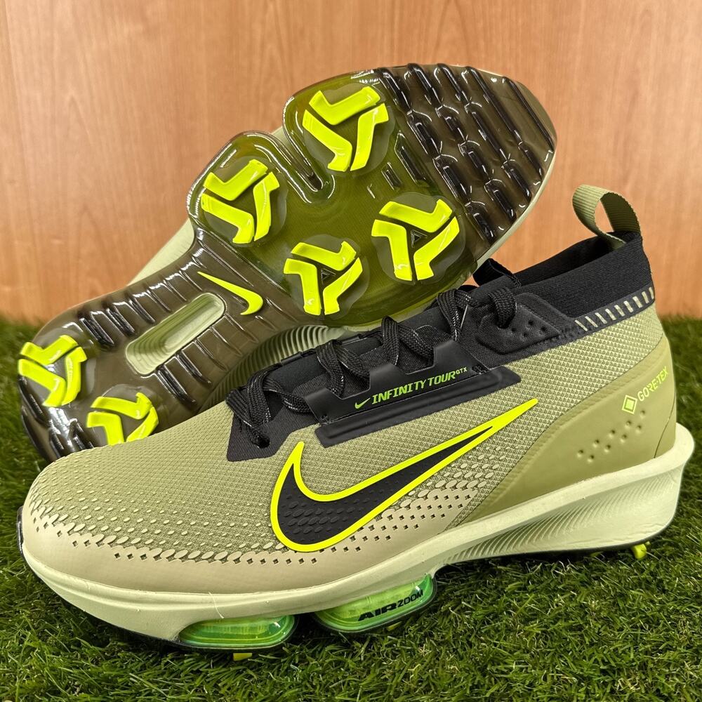 Nike Infinity Tour 2 GORE-TEX Dusty Olive Volt Golf Shoes FV4897-300 Men's Sz 9